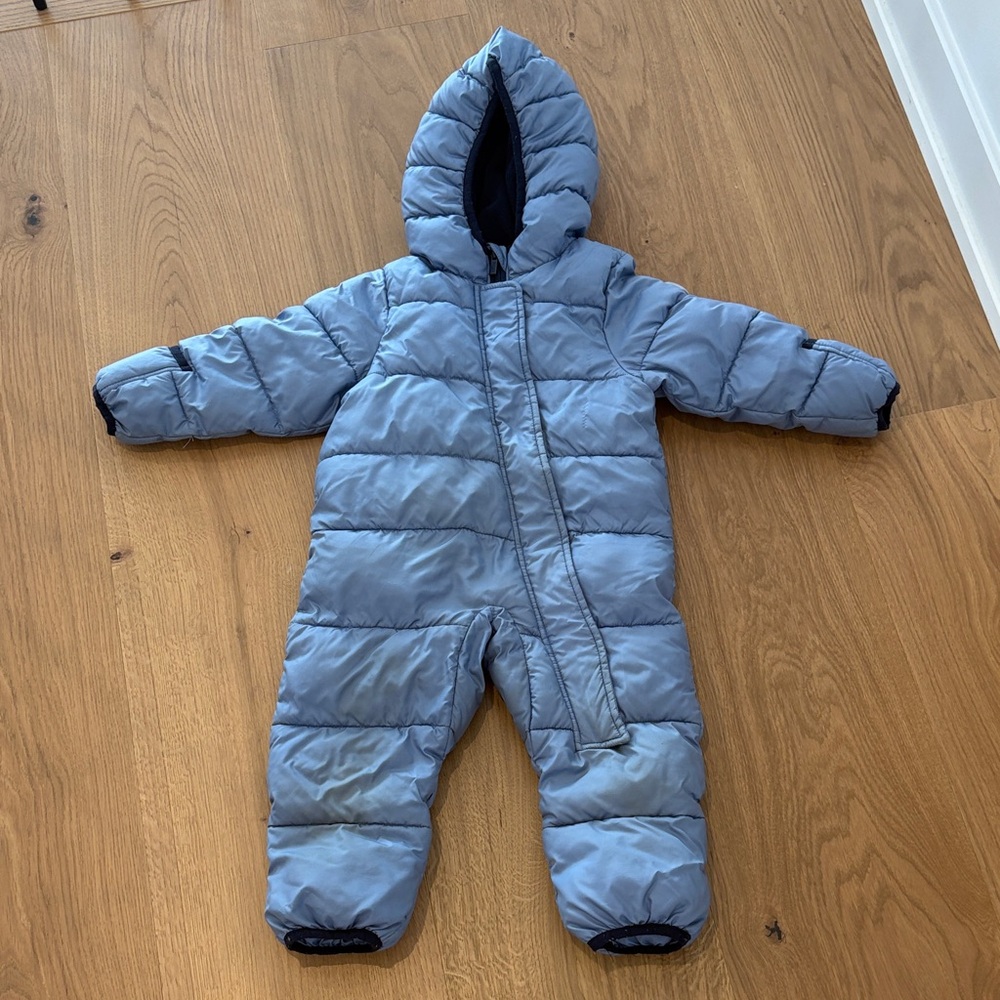 Blue Hooded Puffer Jacket